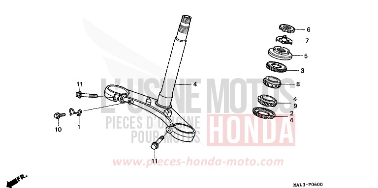 TIGE DE DIRECTION de CBR600F NOIR (NH1N) 1998