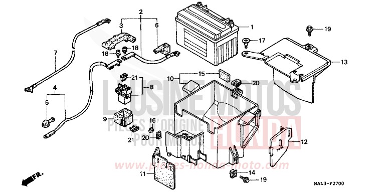 BATTERIE de CBR600F NOIR (NH1N) 1998