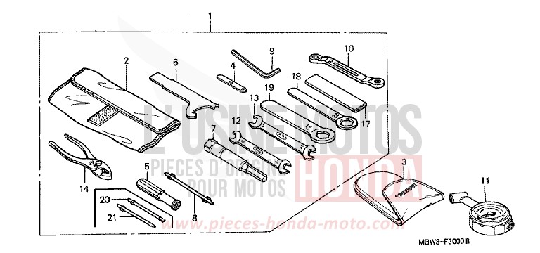 OUTILS de CBR600F SPARKLING RED (R127) de 1999