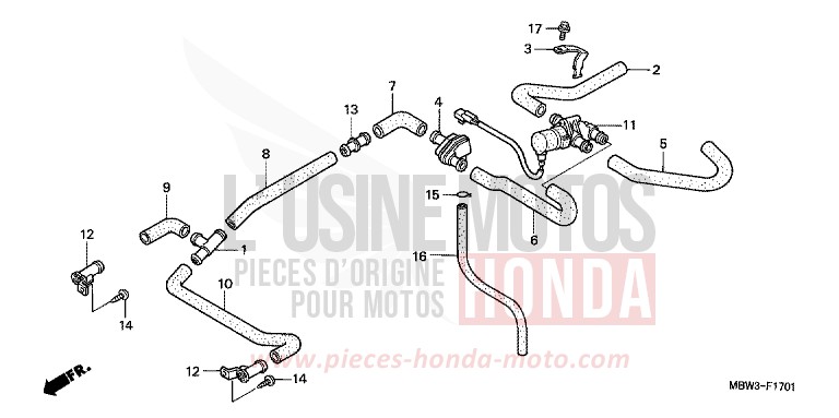 VALVE SOLENOIDE de CBR600F CANDY TAHITIAN BLUE (PB215) de 2000