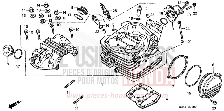 CULASSE de XLR125R NOIR (NH1A) 1998