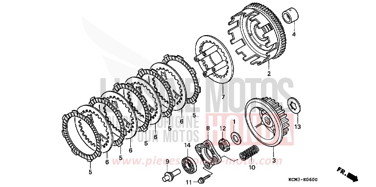 EMBRAYAGE de XLR125R NOIR (NH1A) de 1998