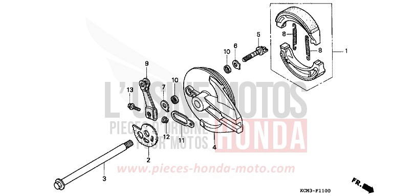 PANNEAU DE FREIN ARRIERE de XLR125R NOIR (NH1A) 1998