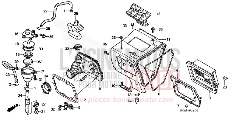 FILTRE A AIR de XLR125R NOIR (NH1A) 1998