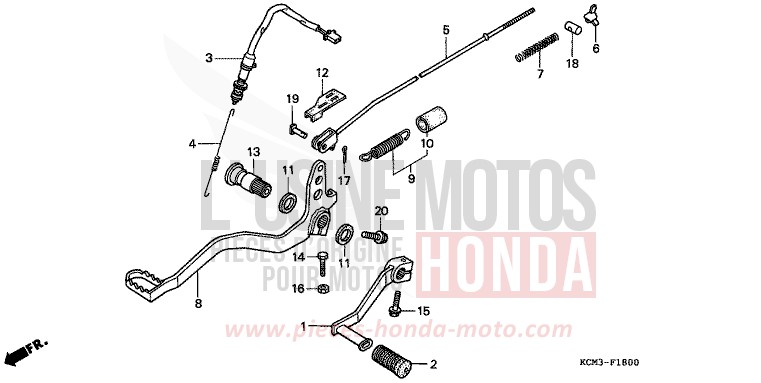 PEDALE de XLR125R NOIR (NH1A) 1998