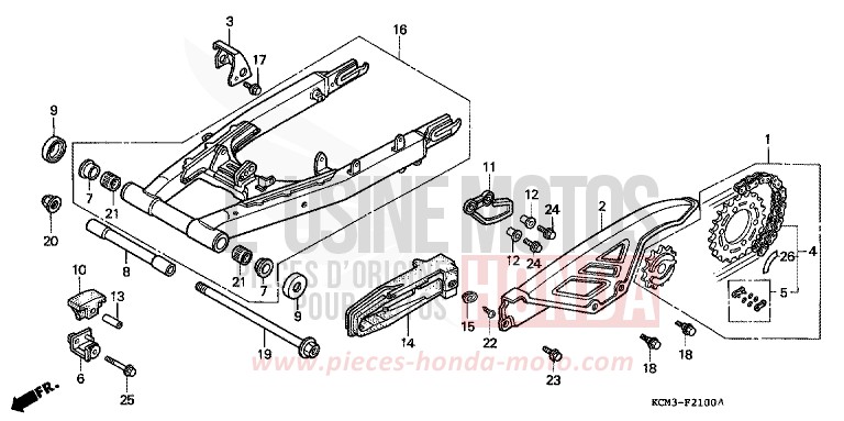 BRAS OSCILLANT de XLR125R NOIR (NH1A) 1998