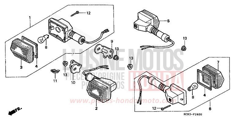 CLIGNOTANT de XLR125R NOIR (NH1A) 1998