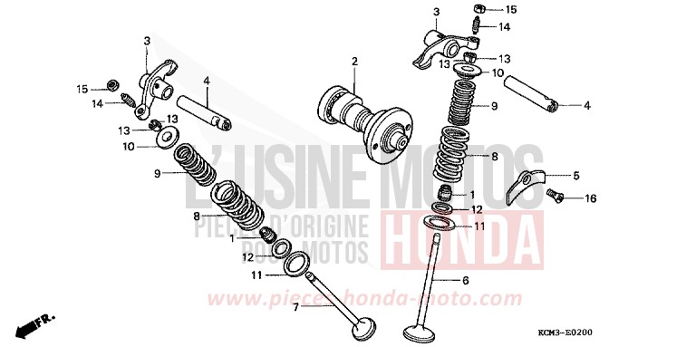 ARBRE A CAMES/SOUPAPE de XLR125R SHASTA WHITE (NH138K) 1998