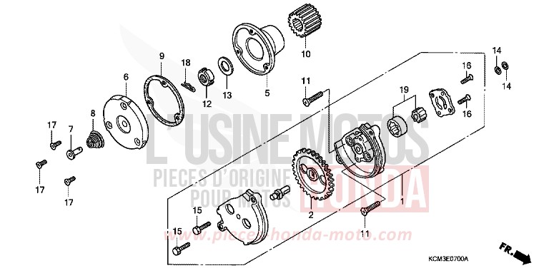 POMPE A HUILE de XLR125R SHASTA WHITE (NH138K) de 1998