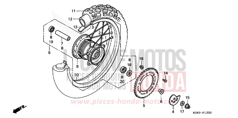 SIEGE de XLR125R SHASTA WHITE (NH138K) 1998