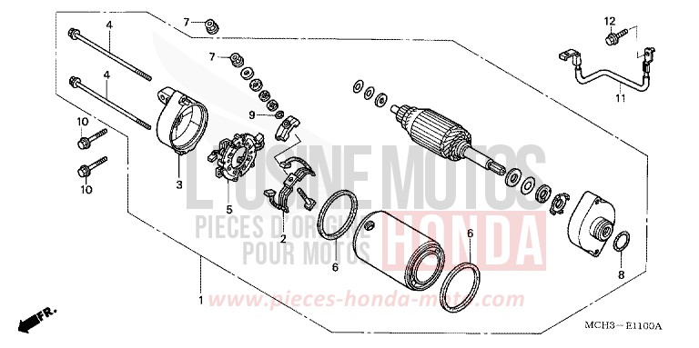 MOTEUR DE DEMARRAGE de VTX1800C NOIR (NH1) 2005