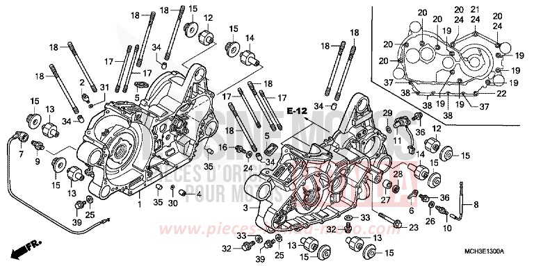 CARTER MOTEUR de VTX1800C BLOODSTONE RED METALLIC (R287) 2005