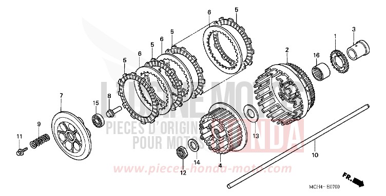 EMBRAYAGE de VTX1800C NOIR (NH1) 2006
