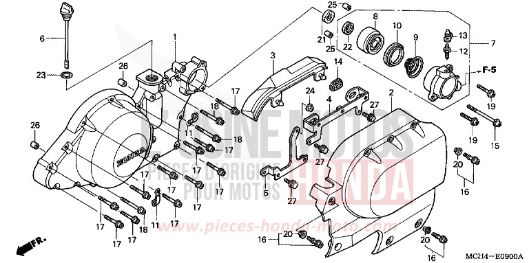 PANNEAU CARTER-MOTEUR G. de VTX1800C NOIR (NH1) 2006