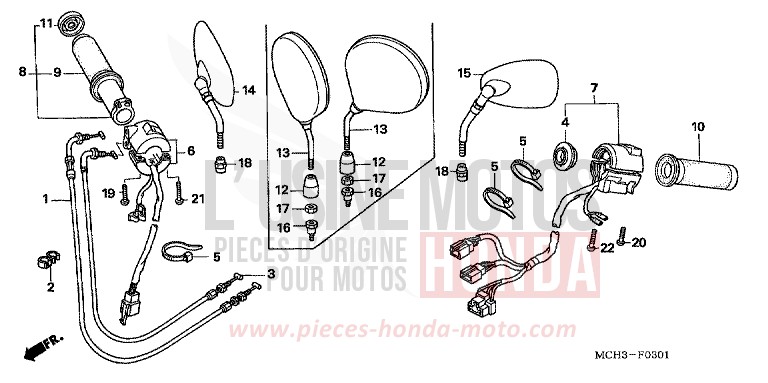 CONTACTEUR DE POIGNEE (VTX1800C15/6/7/8) de VTX1800C BLOODSTONE RED METALLIC (R287) 2006