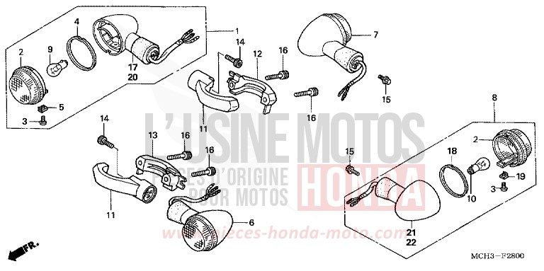 CLIGNOTANT de VTX1800C BLOODSTONE RED METALLIC (R287) 2006