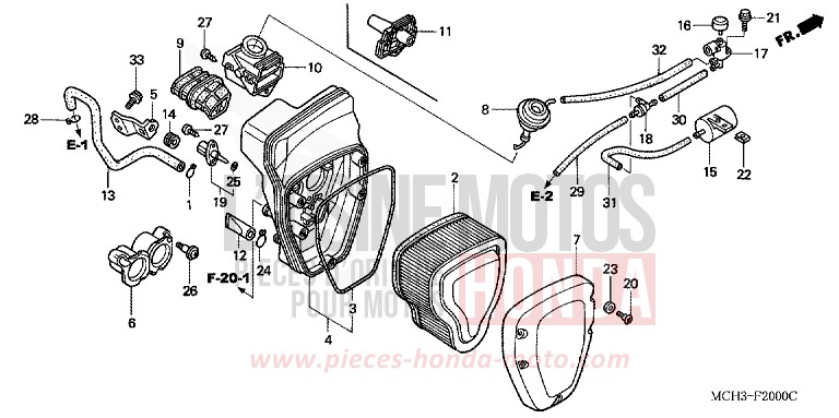FILTRE A AIR de VTX1800C NOIR (NH1) 2002