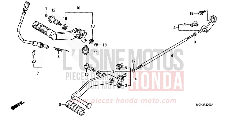 PEDALE de VTX1800C NOIR (NH1) 2002