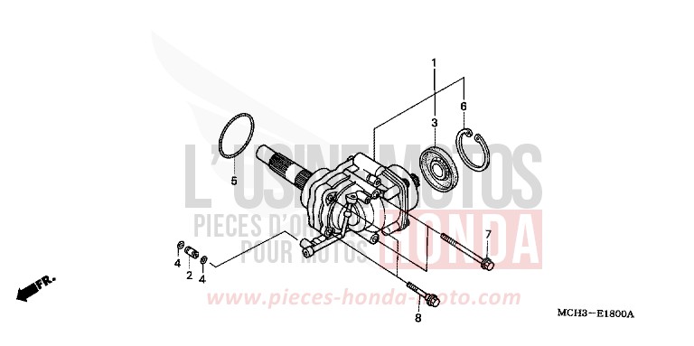 ARBRE TRANSVERSAL de VTX1800C PEARL CANYON RED (R259) 2002