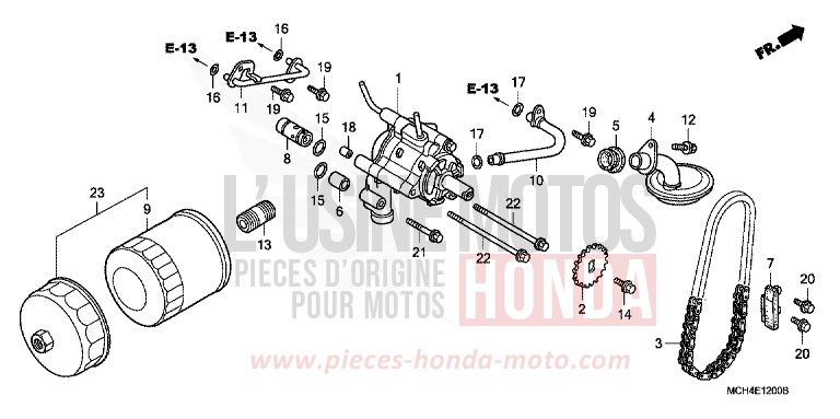 FILTRE A HUILE/POMPE A HUILE de VTX1800C NOIR (NH1) 2003