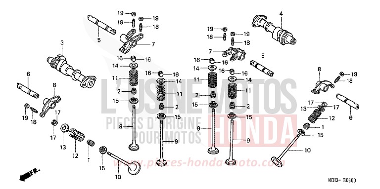 ARBRE A CAMES/SOUPAPE de VTX1800C DURANGO RED METALLIC (R274) 2003