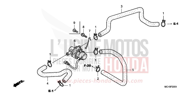 AIR INJECTION CONTROLVALVE de VTX1800C DURANGO RED METALLIC (R274) 2003