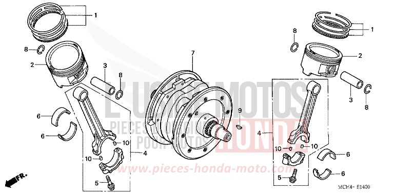 VILEBREQUIN/PISTON de VTX1800C BLOODSTONE RED METALLIC (R287) 2004