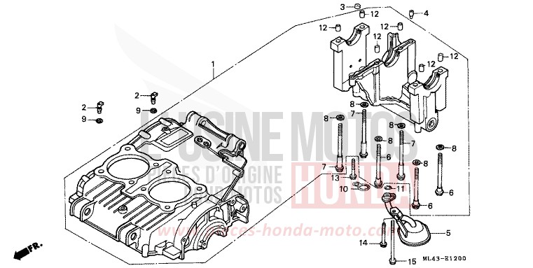 JEU DE CARTER MOTEUR de CB450S CANDY ALAMOANA RED-U (R124) de 1986