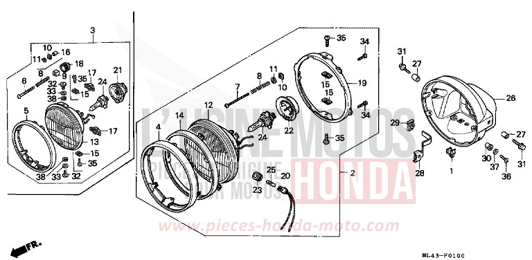 PROJECTEUR de CB450S CANDY ALAMOANA RED-U (R124) 1986