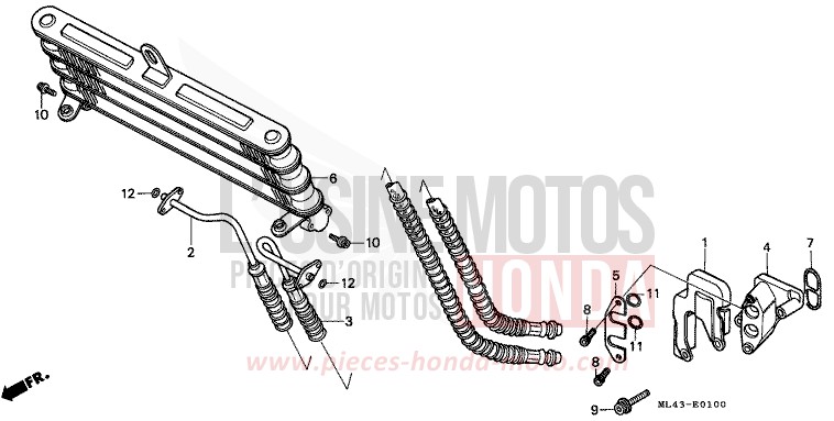 REFROIDISSEUR D'HUILE de CB450S GRANITE BLUE METALLIC-U (PB184) de 1986