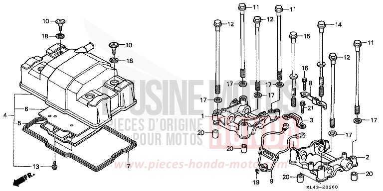 COUVERCLE DE CULASSE de CB450S GRANITE BLUE METALLIC-U (PB184) de 1986