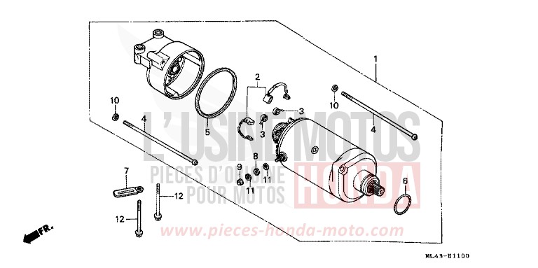 MOTEUR DE DEMARRAGE (CB350SG/CB450SG) de CB450S GRANITE BLUE METALLIC-U (PB184) de 1986