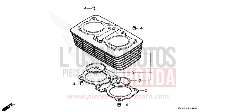 CYLINDRE de CB450S MONZA RED (R110) de 1988