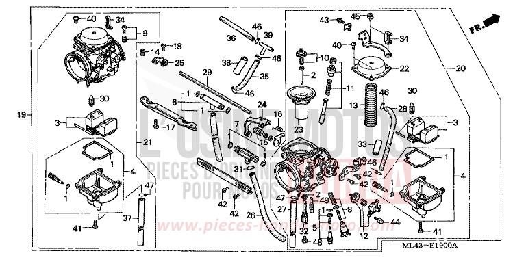 CARBURATEUR de CB450S MONZA RED (R110) 1988