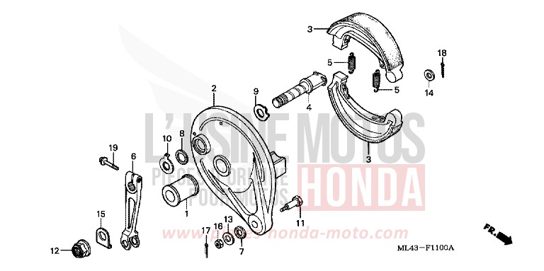 PANNEAU DE FREIN ARRIERE de CB450S MONZA RED (R110) 1988