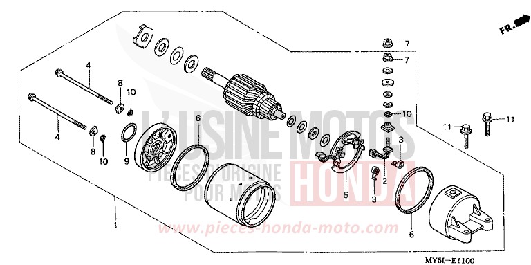 MOTEUR DE DEMARRAGE de CB500S NOIR (NH1) 2002