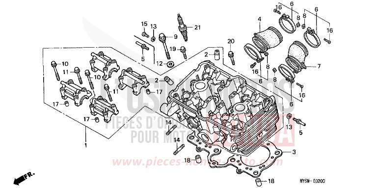 CULASSE de CB500S RADIANT RED METALLIC (R218) 1999