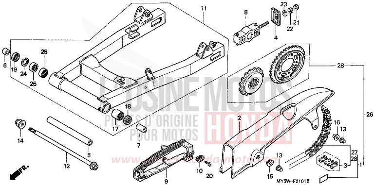 BRAS OSCILLANT (2) de CB500S NOIR (NH1) 2000