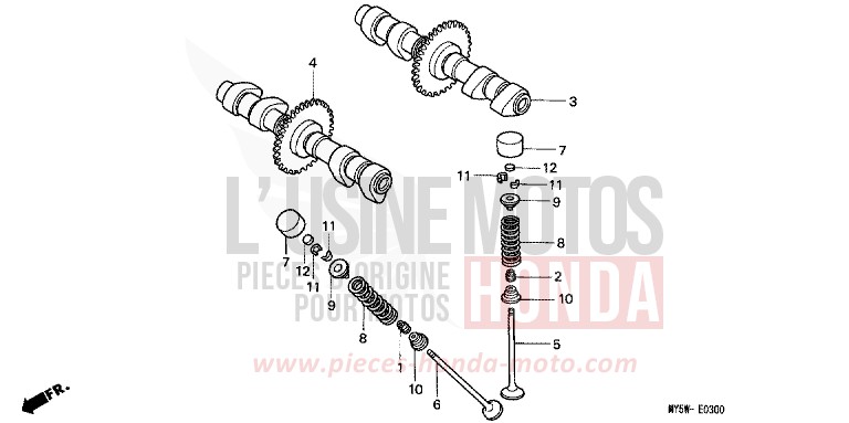 ARBRE A CAMES/SOUPAPE de CB500S MOODY BLUE METALLIC (PB296) 2000