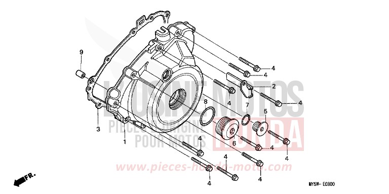 PANNEAU CARTER-MOTEUR G. de CB500S MOODY BLUE METALLIC (PB296) 2000