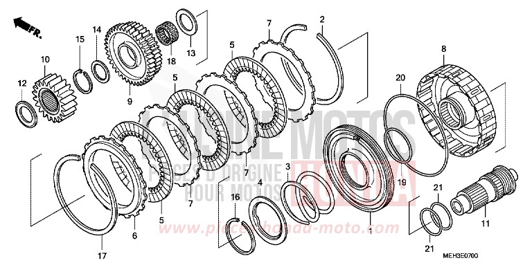 EMBRAYAGE de DN-01 GRAPHITE BLACK (NHB01) de 2008