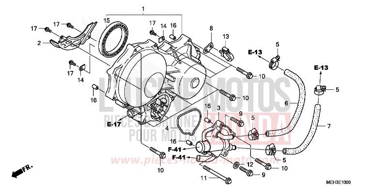 PANNEAU CARTER-MOTEUR G./POMPE A EAU de DN-01 GRAPHITE BLACK (NHB01) de 2008