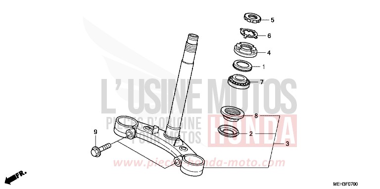 TIGE DE DIRECTION de DN-01 GRAPHITE BLACK (NHB01) de 2008
