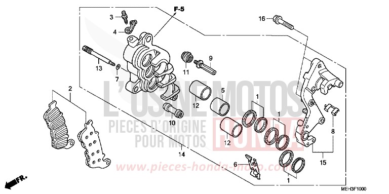 MACHOIRE DE FREIN AVANT D. de DN-01 GRAPHITE BLACK (NHB01) 2009