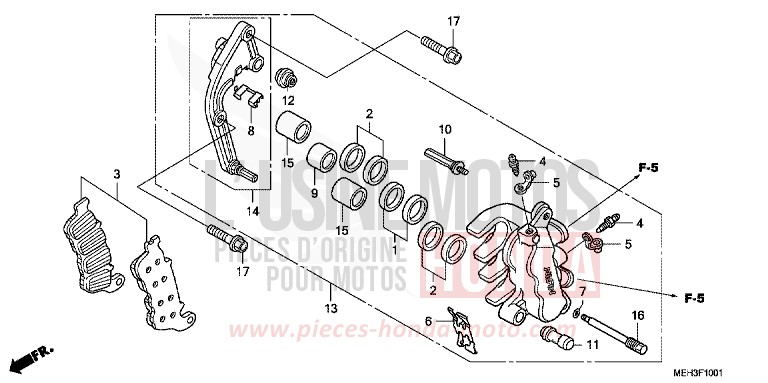 MACHOIRE DE FREIN AVANT G. de DN-01 GRAPHITE BLACK (NHB01) 2009