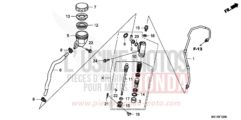REAR BRAKE MASTERCYLINDER de DN-01 GRAPHITE BLACK (NHB01) 2009
