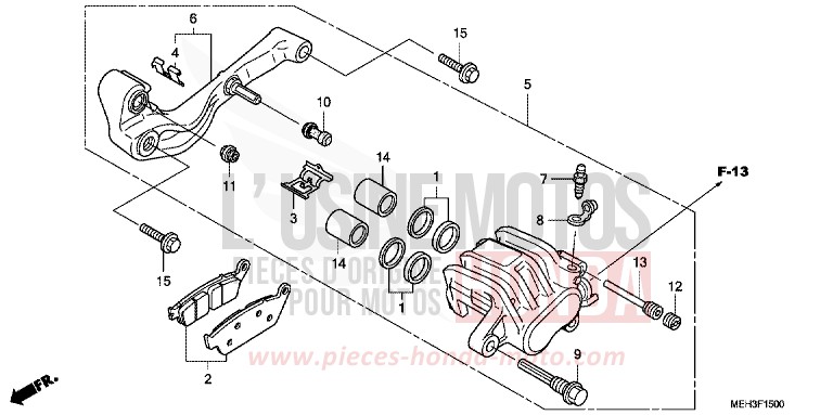 ETRIER DE FREIN ARRIERE de DN-01 GRAPHITE BLACK (NHB01) 2009