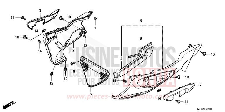CAPOT INFERIEUR de DN-01 GRAPHITE BLACK (NHB01) 2009