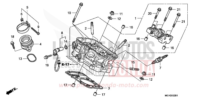 CULASSE DE CYLINDRE AR. de DN-01 GRAPHITE BLACK (NHB01) 2009
