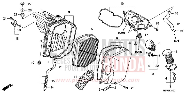 FILTRE A AIR de DN-01 GRAPHITE BLACK (NHB01) 2009